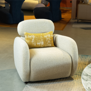 Nomi Swivel Chair (Beige, Cream)